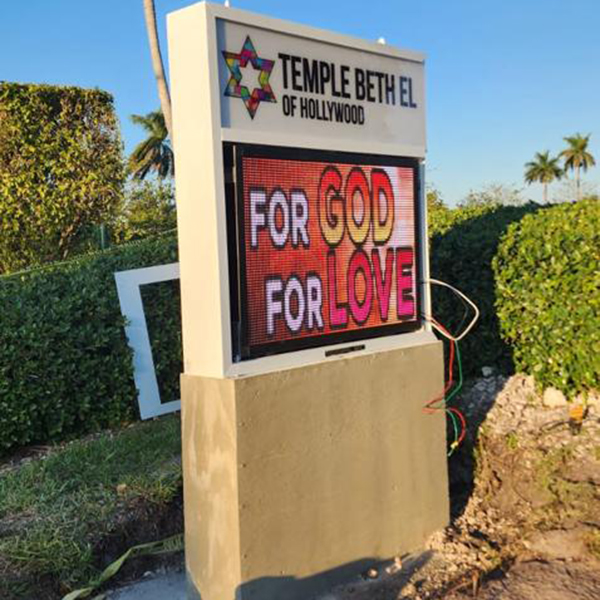 Temple Sign Hard Signage Installation, Sign Service, Sign Repairs, Miami FL